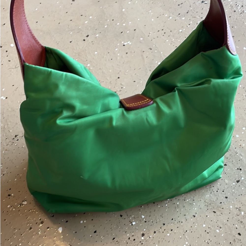 Dooney & Bourke Green Hobo Bag with Leather Accents